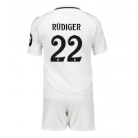 Fotbalové Dres Real Madrid Antonio Rudiger #22 Dětské Domácí 2024-25 Krátký Rukáv (+ trenýrky)